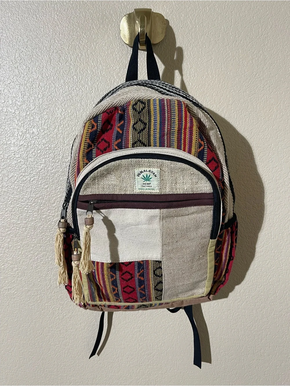 Himalayan Hemp Multicolor Woven Backpack